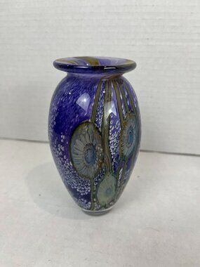 Art glass Vase, 5", Signed Eickholt, 2003